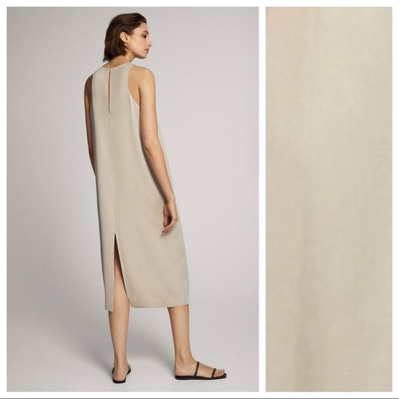 NWT Massimo Dutti Halterneck Midi Dress Size 4. - Picture 3 of 9